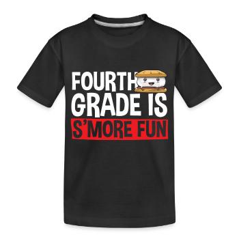 S'more Campfire Marshmallow Camping - Kids' Premium Organic T-Shirt - black - Front