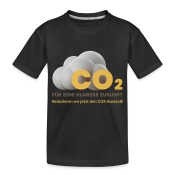 CO2 senken: Weg zu einer sauberen Zukunft - Kinder Premium Bio T-Shirt - Schwarz - Vorne