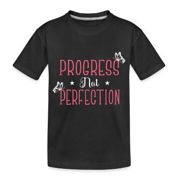 Le progrès au lieu de la perfection L’amour de soi - T-shirt bio Premium Enfant - noir - Devant