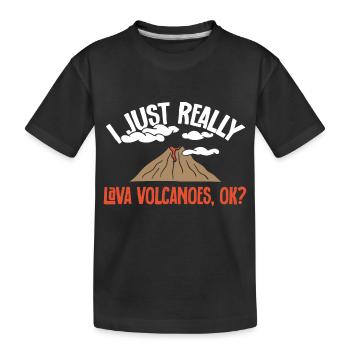 volcano, geology, volcanology, lava - Kids' Premium Organic T-Shirt - black - Front