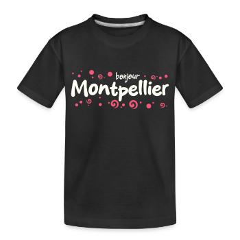 Frankreich Montpellier - Kinder Premium Bio T-Shirt - Schwarz - Vorne