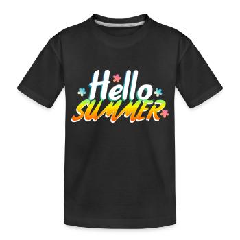 Hallo Sommer - Kinder Premium Bio T-Shirt - Schwarz - Vorne