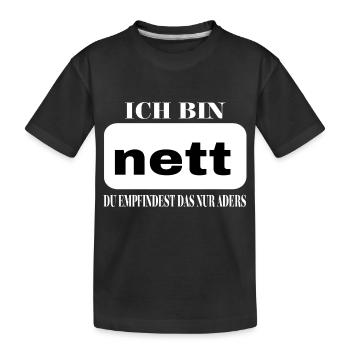 Nett - Kinder Premium Bio T-Shirt - Schwarz - Vorne
