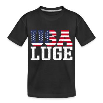 Luge des États-Unis - T-shirt bio Premium Enfant - noir - Devant