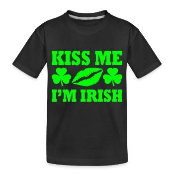 Kiss me im irish - Kinder Premium Bio T-Shirt - Schwarz - Vorne