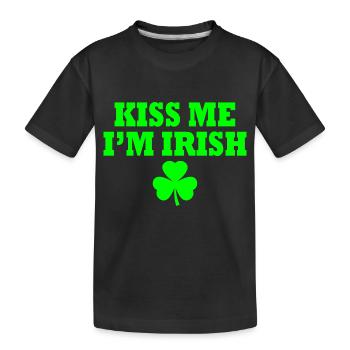 Kiss me im irish - Kinder Premium Bio T-Shirt - Schwarz - Vorne