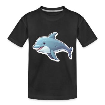 Delfin niedlich - Kinder Premium Bio T-Shirt - Schwarz - Vorne