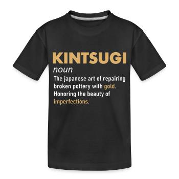 Kintsugi Kintsukuroi Art japonais imparfait - T-shirt bio Premium Enfant - noir - Devant