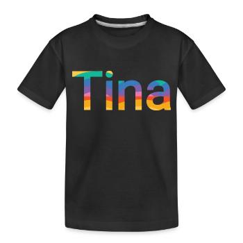 Nom Tina dans Rainbow Fatbe - T-shirt bio Premium Enfant - noir - Devant