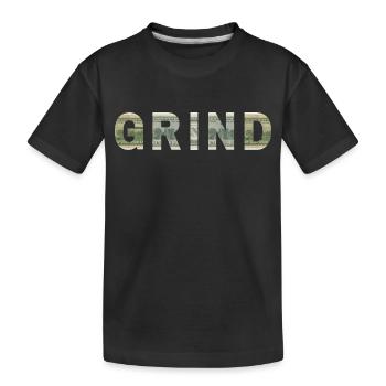 Grind Dollar Bill Texture Motivation Inspiration - Kids' Premium Organic T-Shirt - black - Front