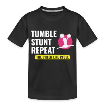 Cheerleader Cheerleading Mädchen Jubel Lustig - Kinder Premium Bio T-Shirt - Schwarz - Vorne