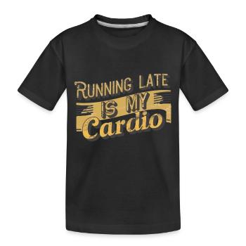 Spätes Cardio - Sport Humor - Kinder Premium Bio T-Shirt - Schwarz - Vorne