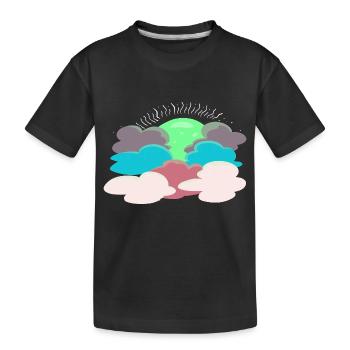 Sun behind the clouds - Kids' Premium Organic T-Shirt - black - Front