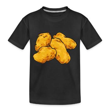 Chicken Nugget Liebhaber Chicken Nuggets - Kinder Premium Bio T-Shirt - Schwarz - Vorne