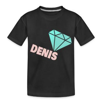 Geschenk für Denis - Kinder Premium Bio T-Shirt - Schwarz - Vorne