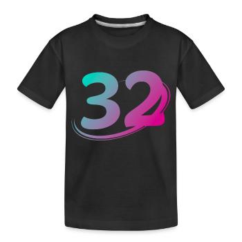 Nummer 32 mehrfarbig - Kinder Premium Bio T-Shirt - Schwarz - Vorne