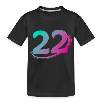 Nummer 22 mehrfarbig - Kinder Premium Bio T-Shirt - Schwarz - Vorne