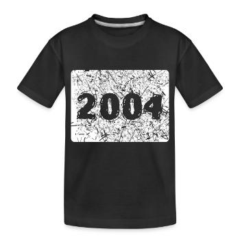 Zahl 2004 - Kinder Premium Bio T-Shirt - Schwarz - Vorne