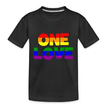 ONE LOVE LGBTQ Gay Lesbienne - T-shirt bio Premium Enfant - noir - Devant