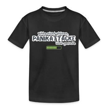 Please do not disturb, panic attack is just loading anxiety - Kids' Premium Organic T-Shirt - black - Front