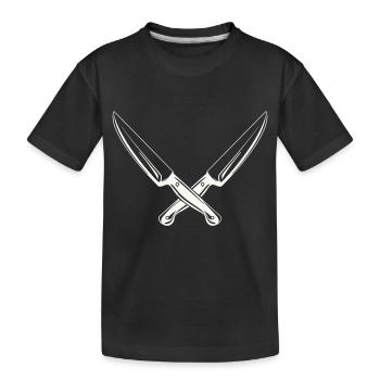 messer 2 - Kinder Premium Bio T-Shirt - Schwarz - Vorne