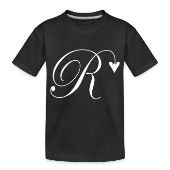 Monogramme R Cœur Vigne - T-shirt bio Premium Enfant - noir - Devant