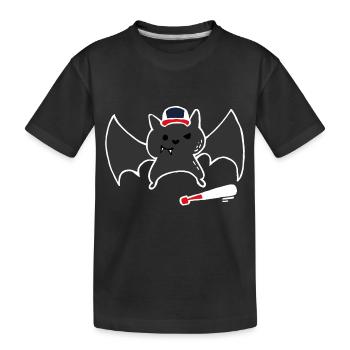 Funny & Cute Baseball Bat / Bat - Kids' Premium Organic T-Shirt - black - Front