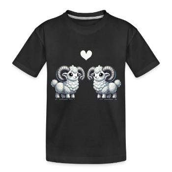 widder cartoon love - Kinder Premium Bio T-Shirt - Schwarz - Vorne