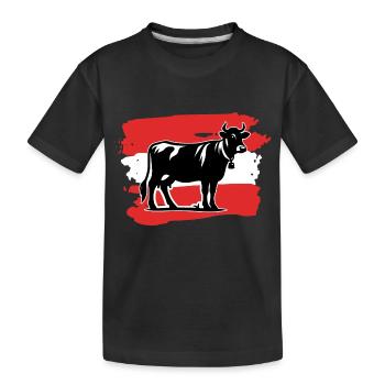 Vache pavillon Autriche - T-shirt bio Premium Enfant - noir - Devant