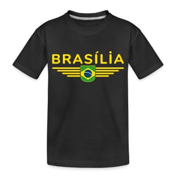 Brasília T-shirt for fans and travelers - Kids' Premium Organic T-Shirt - black - Front