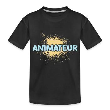 Animateur de poste - T-shirt bio Premium Enfant - noir - Devant