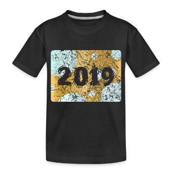 Zahl 2019 - Kinder Premium Bio T-Shirt - Schwarz - Vorne