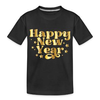 Happy New Year – New Year's Eve Design with Stars - Kids' Premium Organic T-Shirt - black - Front