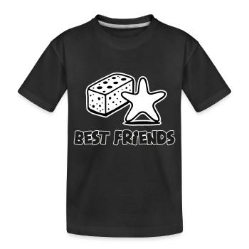 Schwamm und Seestern - Best Friends Design - Kinder Premium Bio T-Shirt - Schwarz - Vorne