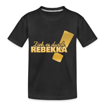 Vorname Rebekka - Kinder Premium Bio T-Shirt - Schwarz - Vorne