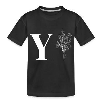 Minimalistische Blumen - Kinder Premium Bio T-Shirt - Schwarz - Vorne