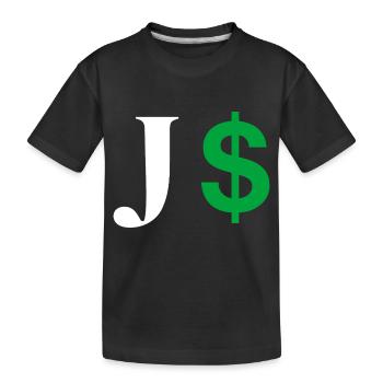 Lettre j dollar - T-shirt bio Premium Enfant - noir - Devant