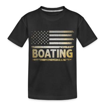 Usa Flag Bootfahren Paddelboot - Kinder Premium Bio T-Shirt - Schwarz - Vorne