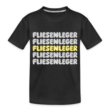 Work Tiler - Kids' Premium Organic T-Shirt - black - Front