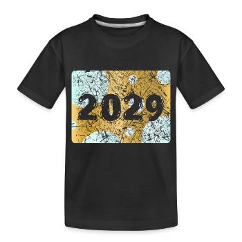 Zahl 2029 - Kinder Premium Bio T-Shirt - Schwarz - Vorne