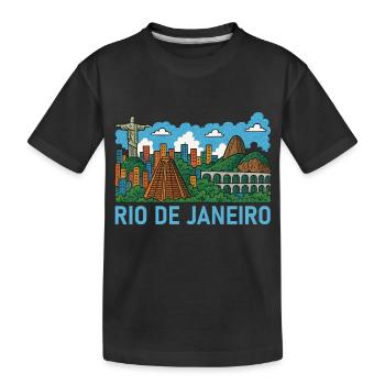 Rio de Janeiro, Brazil - Kids' Premium Organic T-Shirt - black - Front