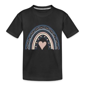 boho rainbow print rainbow neutral col - Kinder Premium Bio T-Shirt - Schwarz - Vorne