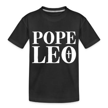 POPE Leo - Kinder Premium Bio T-Shirt - Schwarz - Vorne