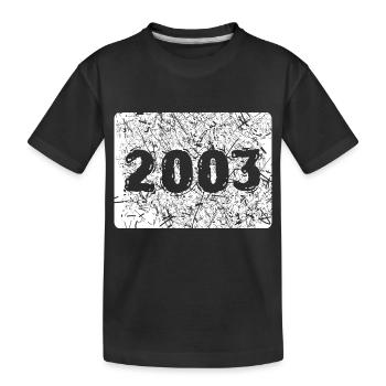2003 2003 - Kids' Premium Organic T-Shirt - black - Front