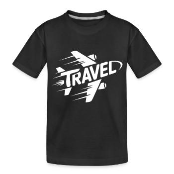 Travel - Cool Holiday Pictogram - Kids' Premium Organic T-Shirt - black - Front