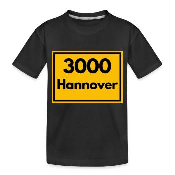 Place sign - then Retro urban Zip Code 3000 Hanover - Kids' Premium Organic T-Shirt - black - Front