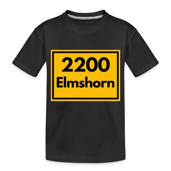 Place sign - then retro old zip code 2200 Elmshorn - Kids' Premium Organic T-Shirt - black - Front