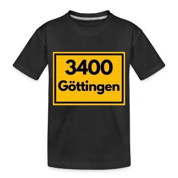 Ortsschild - damals Retro alte PLZ 3400 GÖTTINGEN - Kinder Premium Bio T-Shirt - Schwarz - Vorne