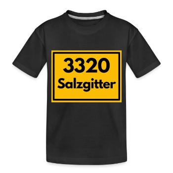 Ortsschild - damals Retro alte PLZ 3320 SALZGITTER - Kinder Premium Bio T-Shirt - Schwarz - Vorne