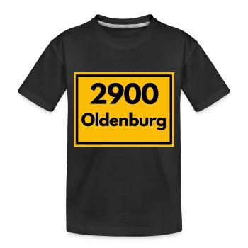 Ortsschild - damals Retro alte PLZ 2900 OLDENBURG - Kinder Premium Bio T-Shirt - Schwarz - Vorne